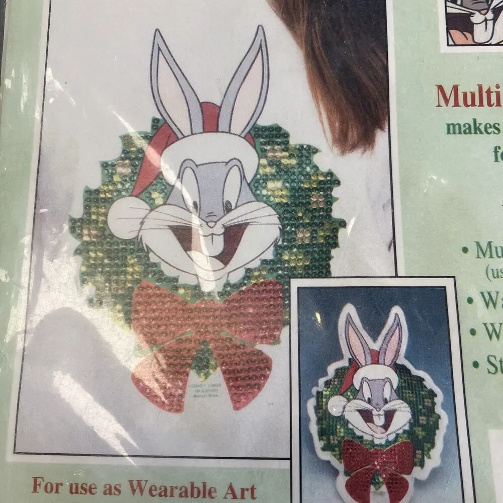 Simply Sequins 6270 Bugs Wreath Looney Tunes Multi Colored Iron On Kit Sealed